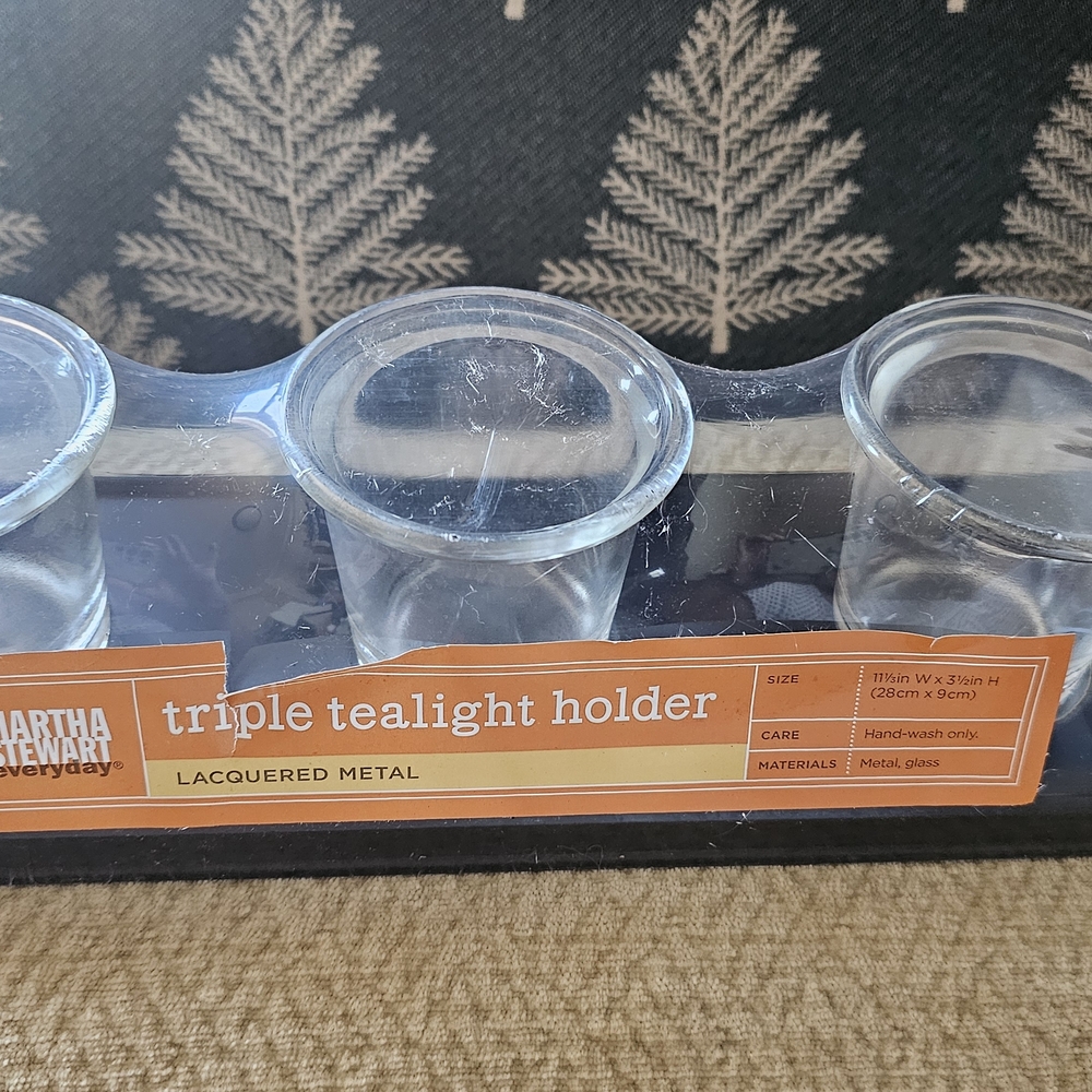 Martha Stewart Triple Tealight Holder - Clear